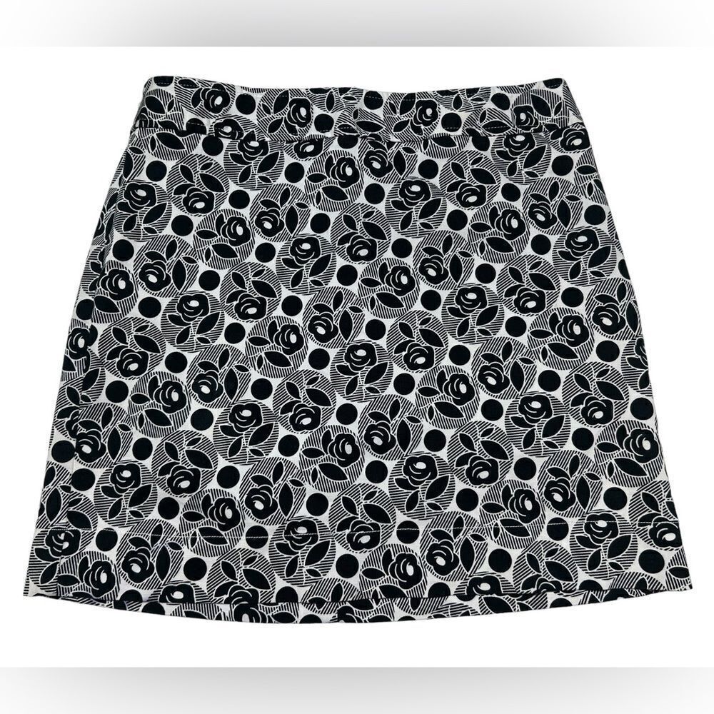 LOFT Black and White Floral Print Mini Skirt